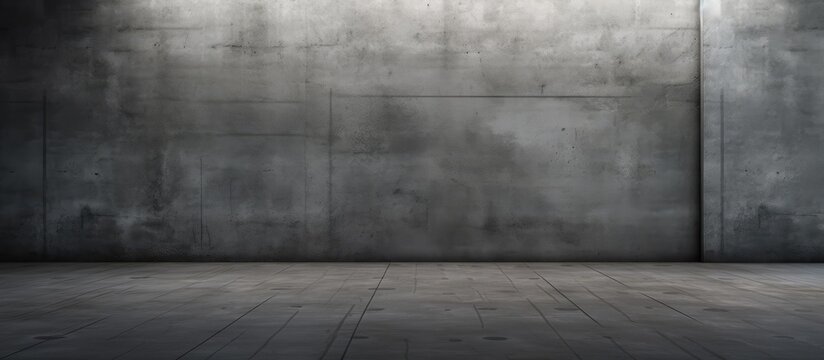 Dark Concrete Wall in an Empty Room .