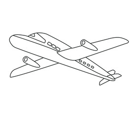 Hand drawn airplane outline illustration