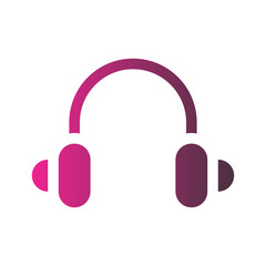 audio flat gradient icon