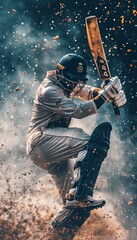 Elegant cricket shots   capturing expert cricketers  precision and elegance in flawless strokes.