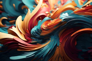 Zelfklevend Fotobehang abstract background with waves © Jam