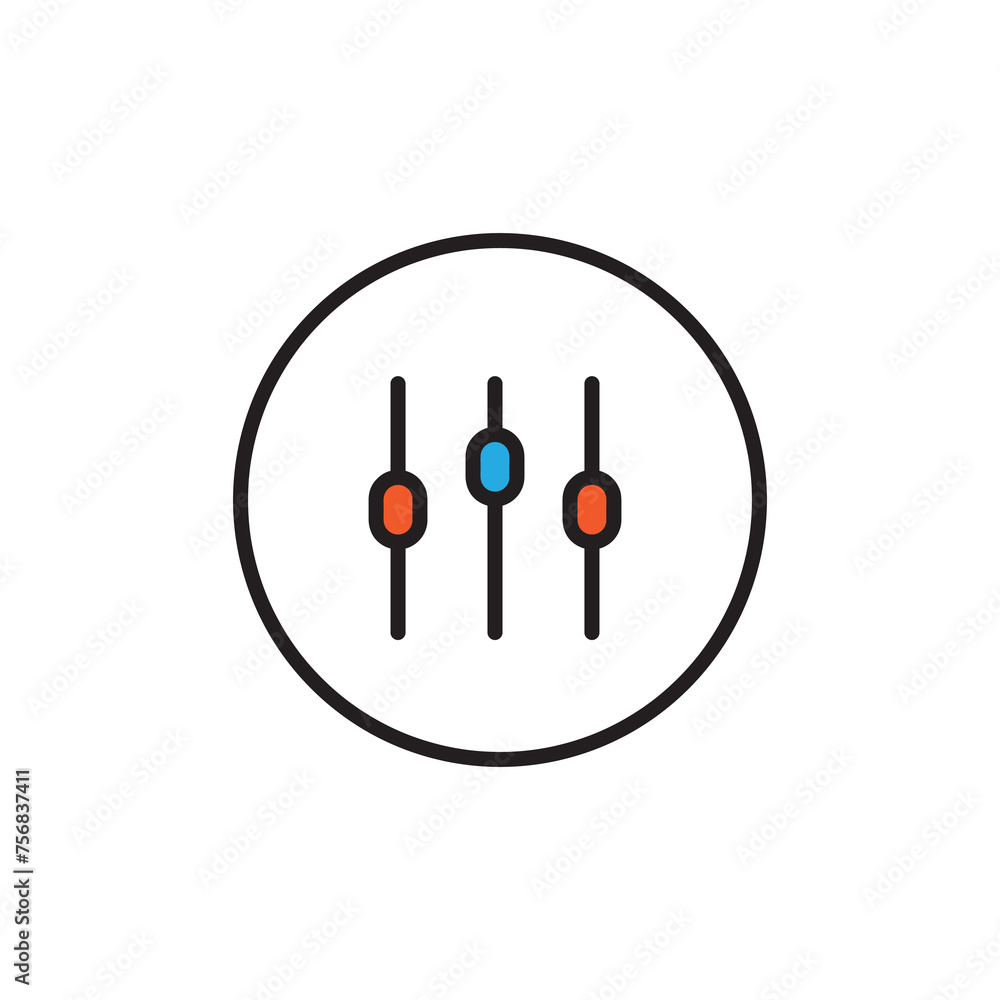 Poster control vector flat color icon simple illustration on white background..eps