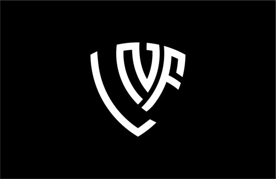 LNF creative letter shield logo design vector icon illustration