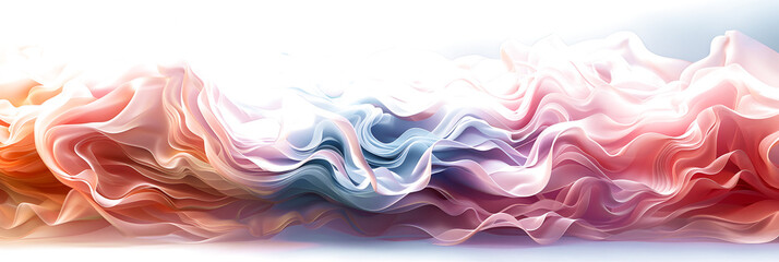 Graceful dance of pastel pink and mint green swirls on transparent background.