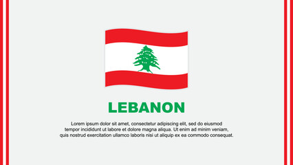 Obraz premium Lebanon Flag Abstract Background Design Template. Lebanon Independence Day Banner Social Media Vector Illustration. Lebanon Cartoon