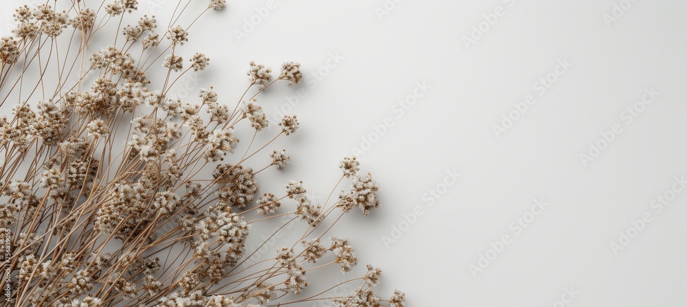 Poster ethereal springtime minimalistic abstract backdrop in serene white color palette
