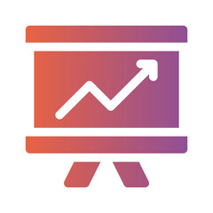 growth flat gradient icon