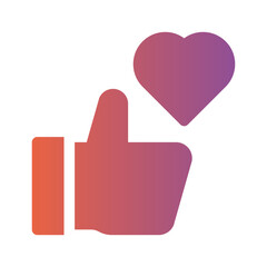 valentine flat gradient icon