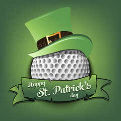 Happy St. Patricks day and golf ball - 756840016