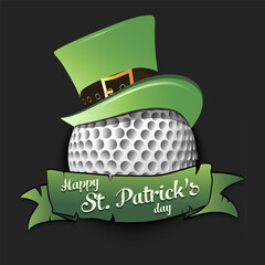 Happy St. Patricks day and golf ball - 756840099