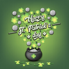 Happy St. Patricks day and golf ball - 756840225