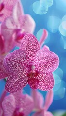 Orchids bouquet  a bunch of radiant refined beauty blossoms on blurred background with copy space