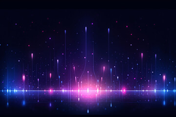 Data technology background, music sound wave abstract background concept illustration