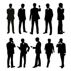 silhouette business Man Set vector