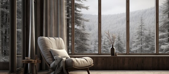 Scandinavian interior design with chair and window view.