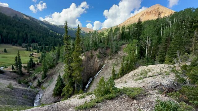 Waterfall Near Delano Peak in Tushar Mountains Near Marysvale, Utah