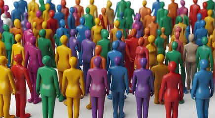 Fototapeta premium a collection of colorful wooden or 3-D figurines. Ideal for infusing any environment collection of colorful wooden or 3D sculptures. Ideal for bringing a little whimsy and fun to any area