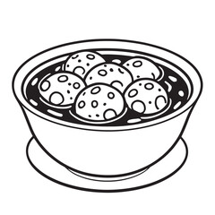 hand drawn illustration of indonesian meatball street food