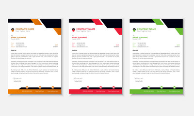 Modern Clean and professional corporate letterhead template design for your project, vector design. Business letterhead document with company logo & icon. 