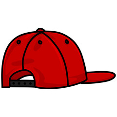 Red Hat Snapback Cap Backward Illustration