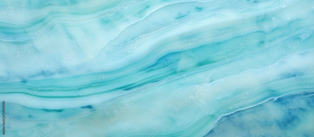 Poster an electric blue and azure marble texture resembling the fluidity and patterns of wind waves in the 
