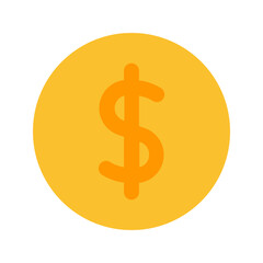 dollar coin Flat icon