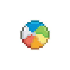 Beach ball, pixel art toy