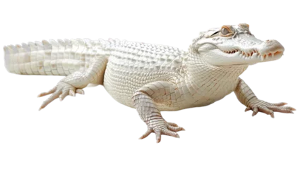 Foto op Canvas White Albino Crocodile Isolated © Hungarian