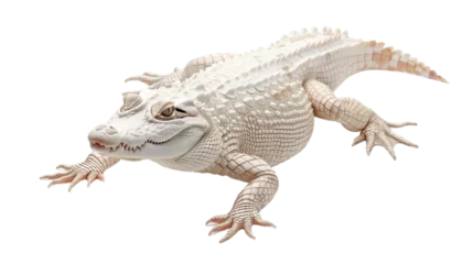 Foto op Plexiglas White Albino Crocodile Isolated © Hungarian