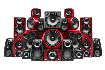 Red Speakers Isolated