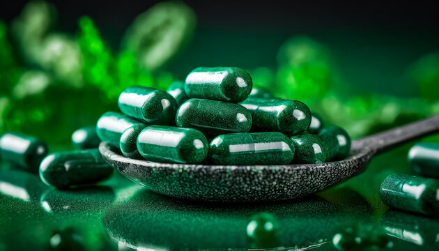 SUPLEMENTO: CAPSULAS DE SUPLEMENTOS ALIMENTARES OU VITAMINAS  EM UM CONCEITO DE SA&Uacute;DE E BEM ESTAR