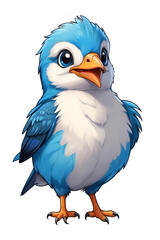 Obraz premium A Cute Blue Bird Transparent Background