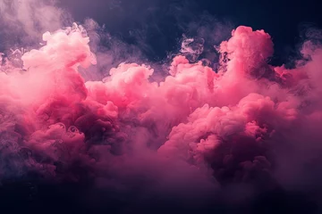 Poster Abstract background with dark pink purple clouds. Pink colored smoke. A horizontal banner with space for text © Olga