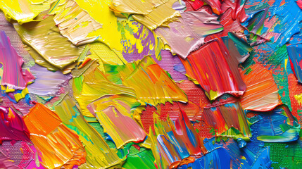 Detailed image capturing the essence of abstract art using bright oil paints with contrasting strokes