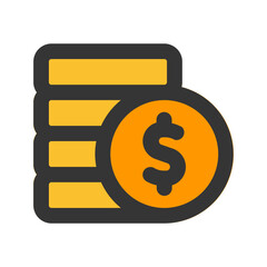 coin Line color icon