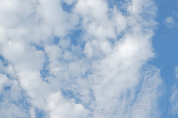 blue sky with cloud. natural background with copy space.