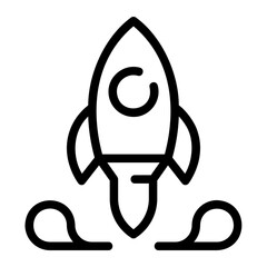 rocket line icon