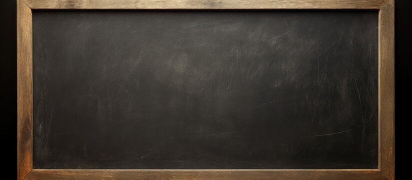 retro wooden frame on blackboard textured background for business graphic with space for adding text and pictures.