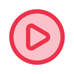 play button Outline color icon