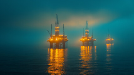 Natural gas production area, refinery and drilling