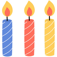 three burning candles illustration 