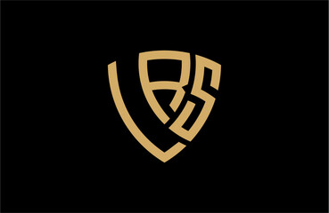 LRS creative letter shield logo design vector icon illustration