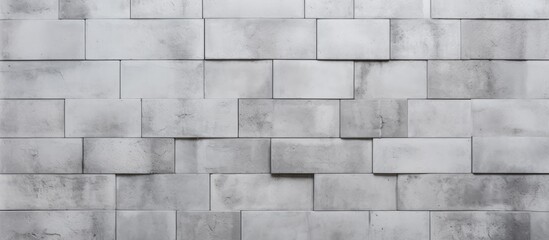 A detailed closeup of a grey brick wall with a rectangular geometric pattern, showcasing the symmetry and intricacy of the brickwork and building material used in the composite stone wall