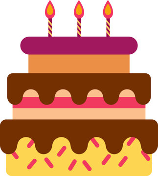 Birthday Cake Icon Illustration