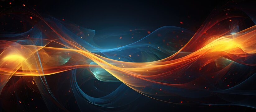A digital artwork of an electric blue wave displayed on a dark background, creating a vibrant and dynamic image in the realm of graphics and science