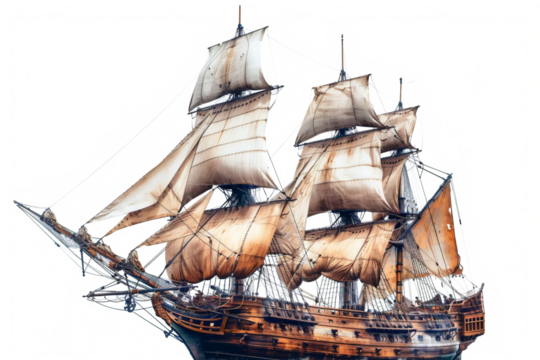 ship isolated on white