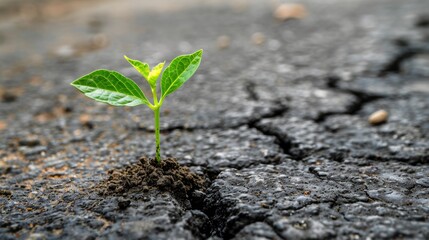The seed can be planted in different environments - fertile land, cracked pavement - symbolizing the possibility of change anywhere
