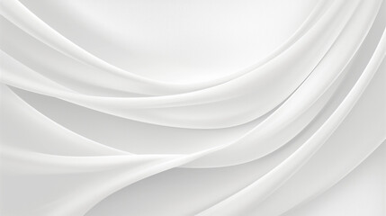 Elegant White Silk Background with Swirling Fabric Texture, Luxury Linen Material Concept, Soft Folded Satin, Vector Illustration, Flat Lay Top View