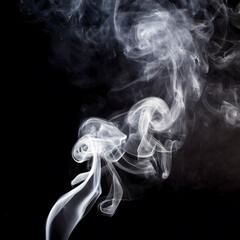 Fototapeta premium White smoke on black background