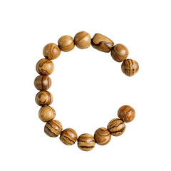 Obraz premium C made of prayer bead, no background, PNG